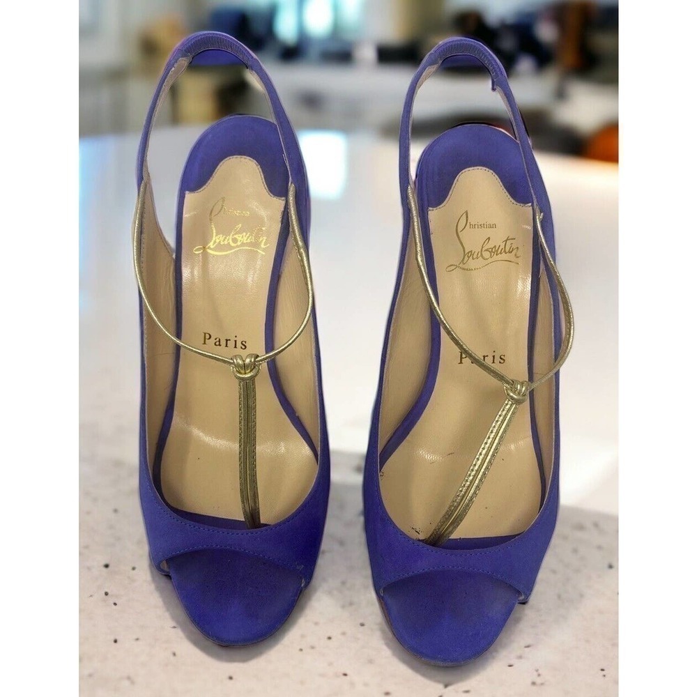 Christian Louboutin Purple and Gold Heels
